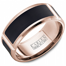 graziella Carlex 14KT Rose Gold & Enamel Wedding Band