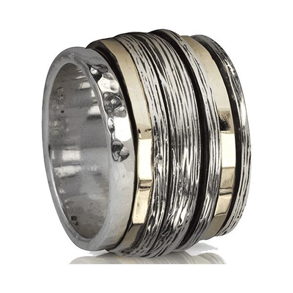 graziella Celestial Meditation Ring Sterling Silver 9KT Size 8