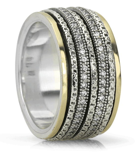 graziella Cherish Meditation Ring Sterling Silver 9KT C.Z. Size 7