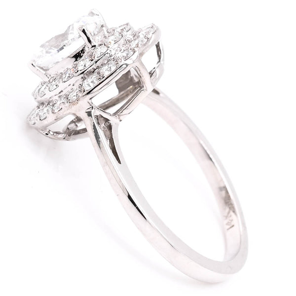 Graziella Christmas Special 14KT White Gold 1.63CTW Oval Shape Lab Grown Diamond Double Halo Set Engagement Ring
