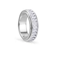 graziella Clarity Meditation Ring. Sterling Silver and C.Z. Size 7