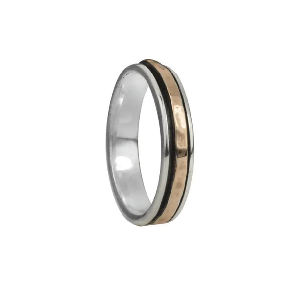 graziella Dharma Meditation Ring. Sterling Silver and 9KT Rose Gold. Size 9