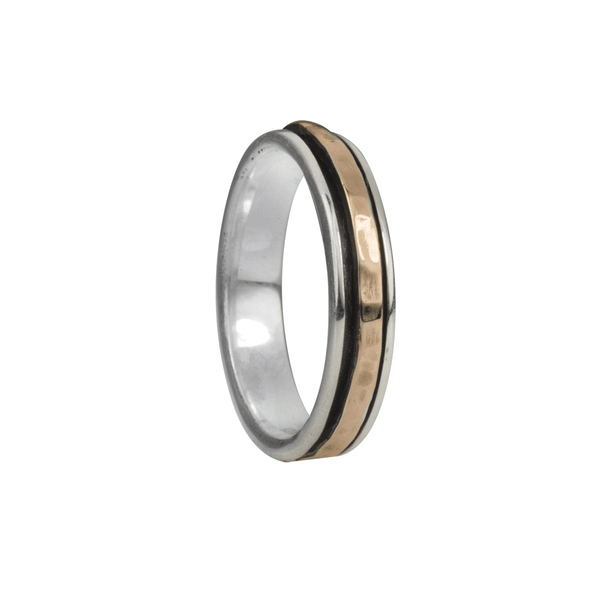 graziella Dharma Meditation Ring Sterling Silver and 9KT Rose Gold. Size 7