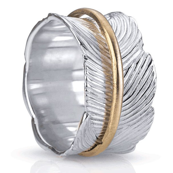 graziella Eden Meditaiton Ring. Sterling Silver and 9KT Gold. Size 7