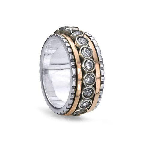 graziella Everlasting Meditation Ring Sterling Silver 9KT C.Z. Size 9