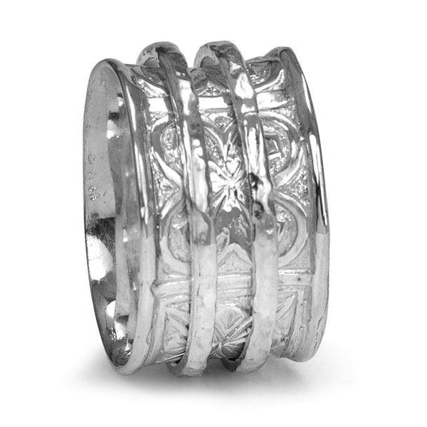 graziella Faith Meditation Ring. Sterling Silver. Size 10