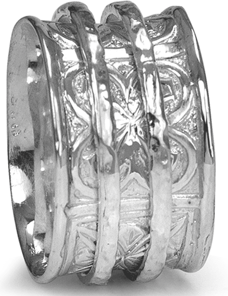 graziella Faith Meditation Ring Sterling Silver. Size 8