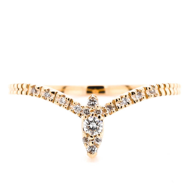 graziella Fire and Ice 10KT Yellow Gold 0.08TW Canadian Diamond Ring CAD 194