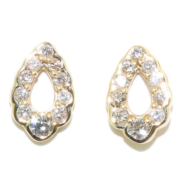 graziella Fire and Ice 10KT Yellow Gold 0.11CTW Canadian Diamond Tear Drop Earrings