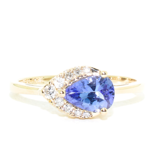 graziella Fire and Ice 10KT Yellow Gold Tanzanite and Canadian Diamond Ring
