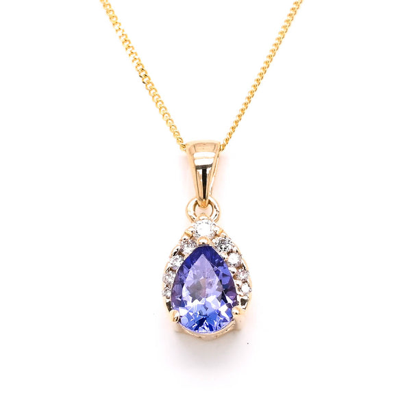 graziella Fire & Ice 10KT White Gold 18"Ttanzanite & Canadian Diamond Necklace