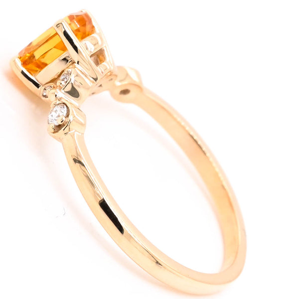 Graziella Fire & Ice 10KT Yellow 0.75CT Citrine & Canadian Diamond Ring