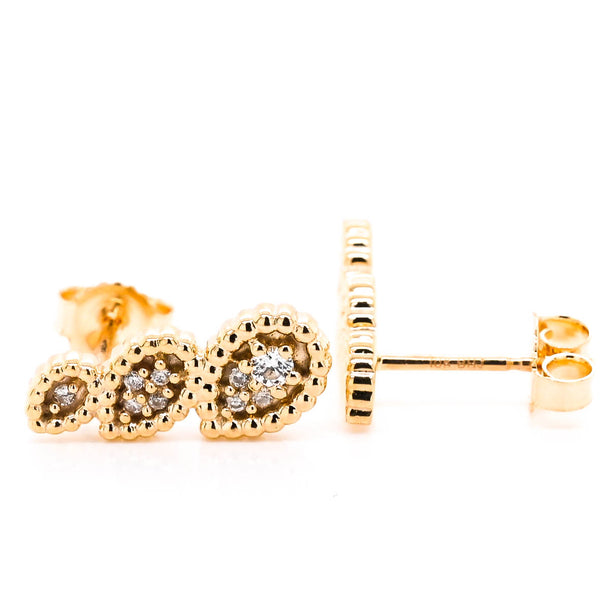 Graziella Fire & Ice 10KT Yellow Gold 0.10CTW Canadian Diamond Earrings