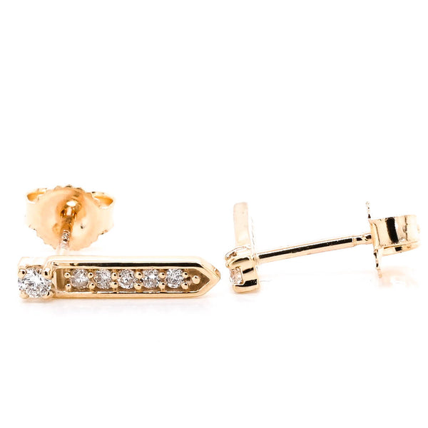 graziella Fire & Ice 10KT Yellow Gold 0.13CTW Canadian Diamond Earrings