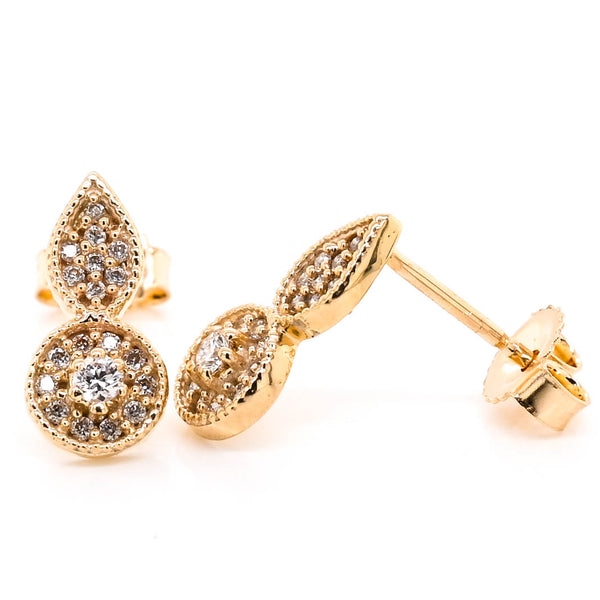 graziella Fire & Ice 10KT Yellow Gold 0.15CTW Canadian Diamond Earrings