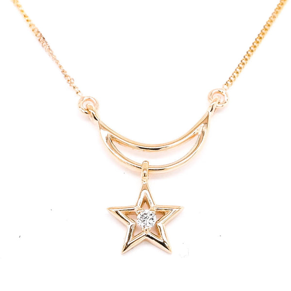 graziella Fire & Ice 10KT Yellow Gold 18" 0.03CTW Canadian Diamond Star Necklace