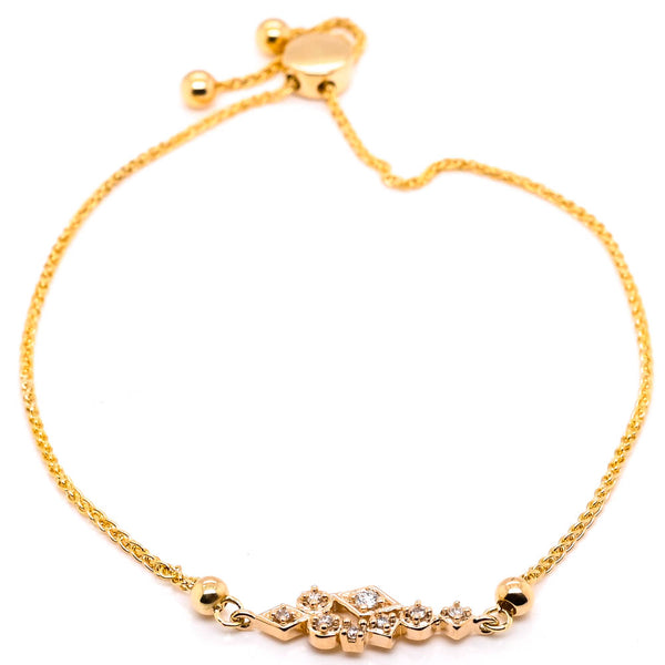 graziella Fire & Ice 1KT Yellow Gold 8" 0.08CTW Canadian Diamond Bolo Bracelet