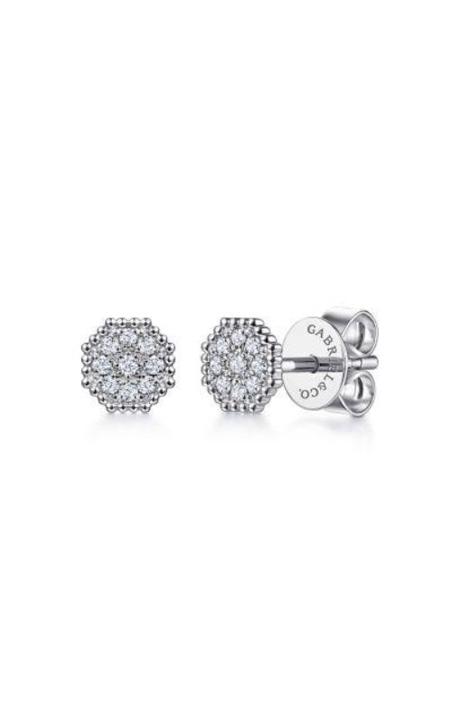 graziella Gabriel & Co 14KT White Gold 0.09CTW Diamond Bujukan Stud Earrings