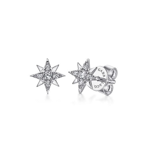 graziella Gabriel & Co 14KT White Gold 0.11CTW Diamond Star Stud Earrings