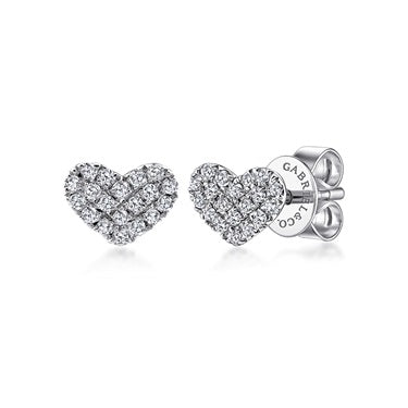 graziella Gabriel & Co 14KT White Gold 0.12CTW Diamond Stud Heart Earrings