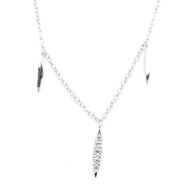 graziella Gabriel & Co 14KT White Gold 17.5" 0.04CTW Diamond Spear Drop Neckla