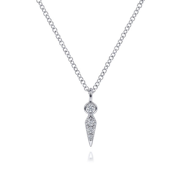 graziella Gabriel & Co 14KT White Gold 17.5" 0.05CTW Diamond Spike Neckalce