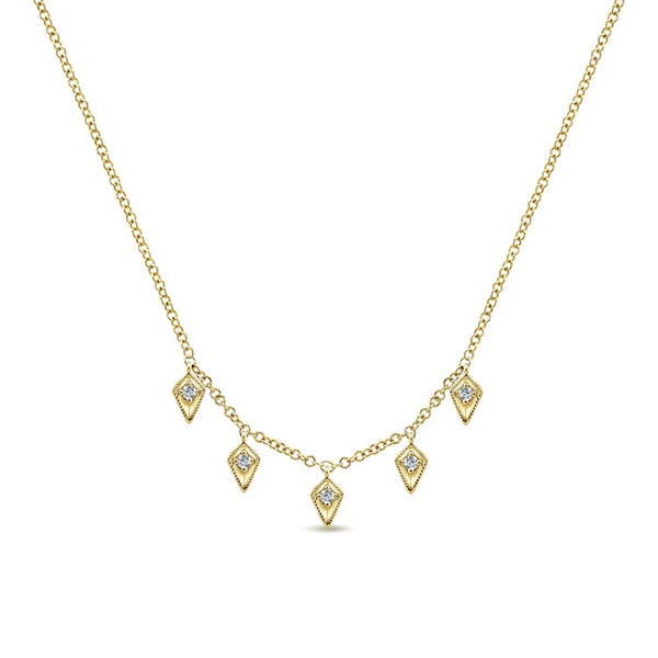 graziella Gabriel & Co 14KT White Gold 17.5" 0.19CTW Pavé Diamond Bar Necklace