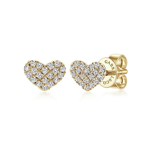 graziella Gabriel & Co 14KT Yellow Gold 0.12CTW Diamond Stud Heart Earrings
