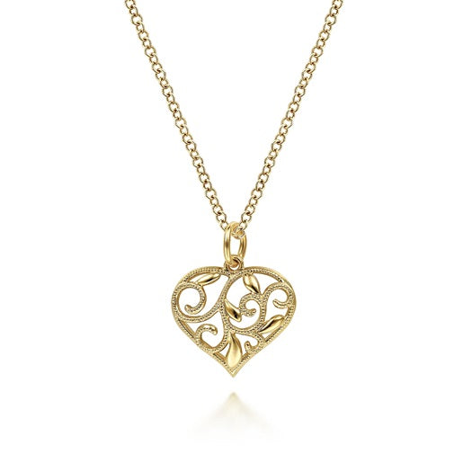 graziella Gabriel & Co 14KT Yellow Gold 17.5" Heart Necklace