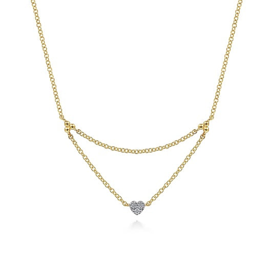 graziella Gabriel & Co 14KT Yellow Gold17.5" 0.02CTW Diamond Heart Necklace