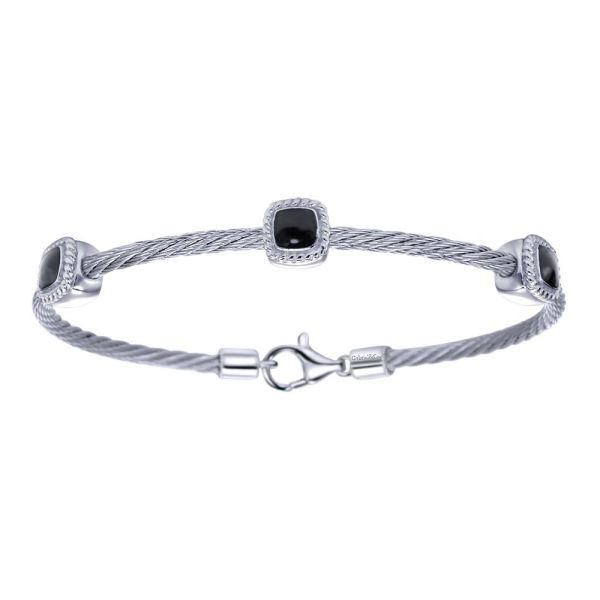 Graziella Gabriel & Co Sterling Silver & Stainless Steel Hampton Bangle. Ser