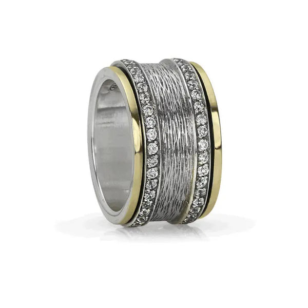 graziella "Grace" Meditation Ring Sterling Silver 9KT Yellow Gold