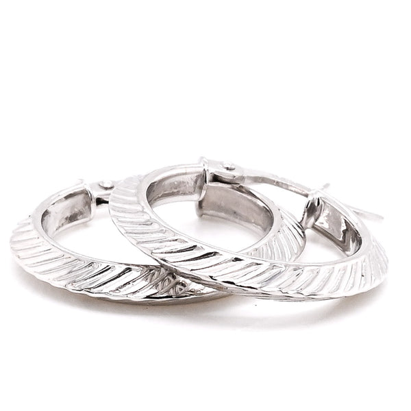 graziella 10 Karat White Gold Small Hoop Earrings