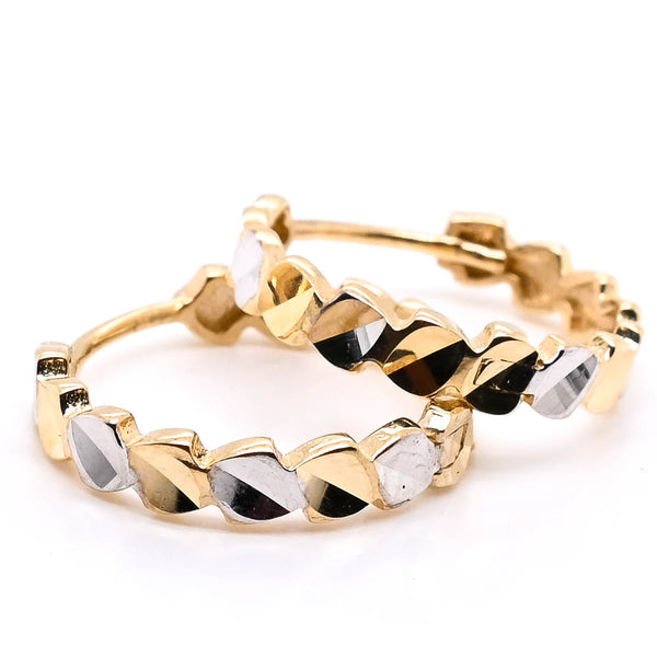 graziella 10KT Two-Tone Gold Huggie Earrings