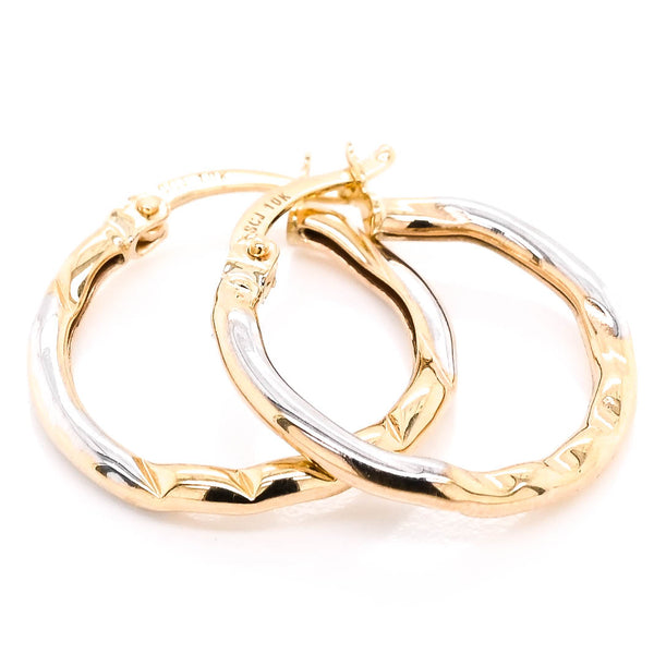 graziella 10KT Two-Tone Gold Small Hoop Earrings