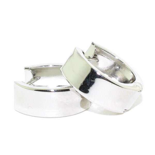 graziella 10KT White Gold 12MM Huggie Earrings