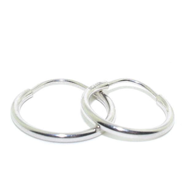 graziella 10KT White Gold 13MM Hoop Earrings