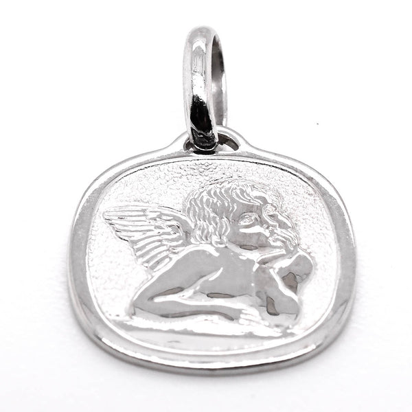 graziella 10KT White Gold 15mm Angel Pendant