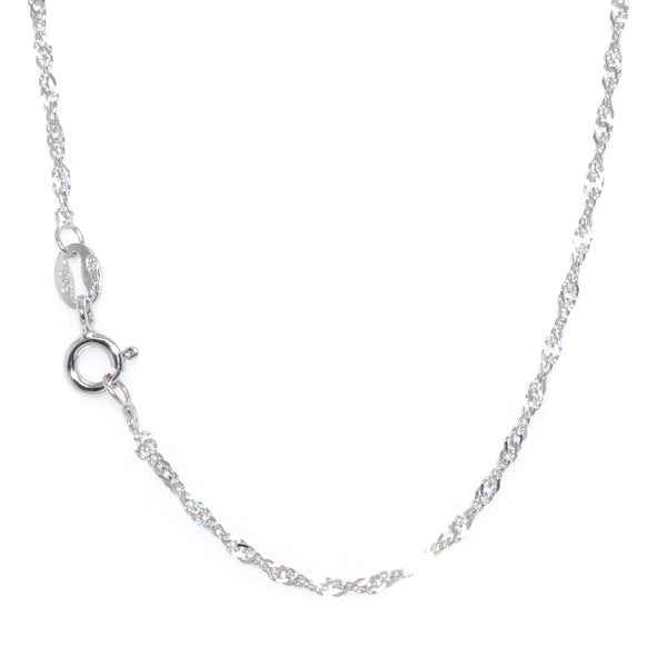 graziella 10KT White Gold 16" 1MM Singapore Chain