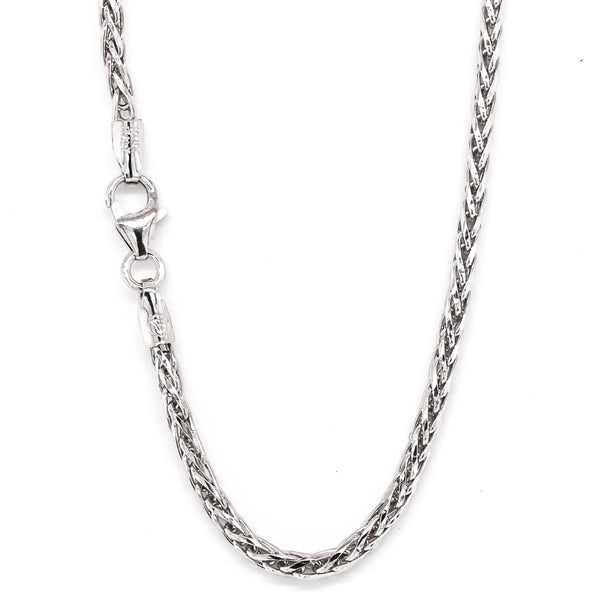 Graziella 10KT White Gold 16" 2mm Wheat Chain