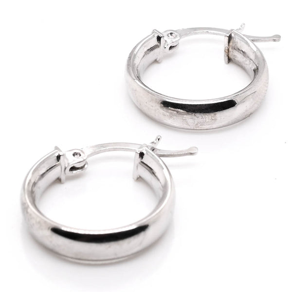 graziella 10KT White Gold 16MM Small Hoop Earrings
