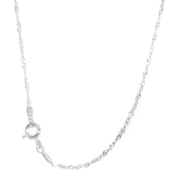 graziella 10KT White Gold 18" 1mm Singapor Chain
