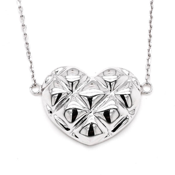 graziella 10KT White Gold 18" Heart Necklace
