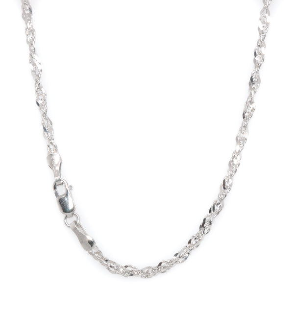 graziella 10KT White Gold 22" 0.5mm Singapore Chain