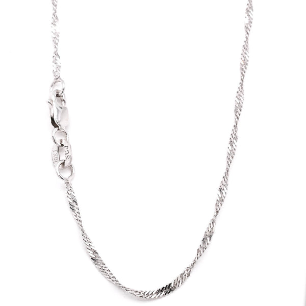 graziella 10KT White Gold 22" 1mm Singapore Chain