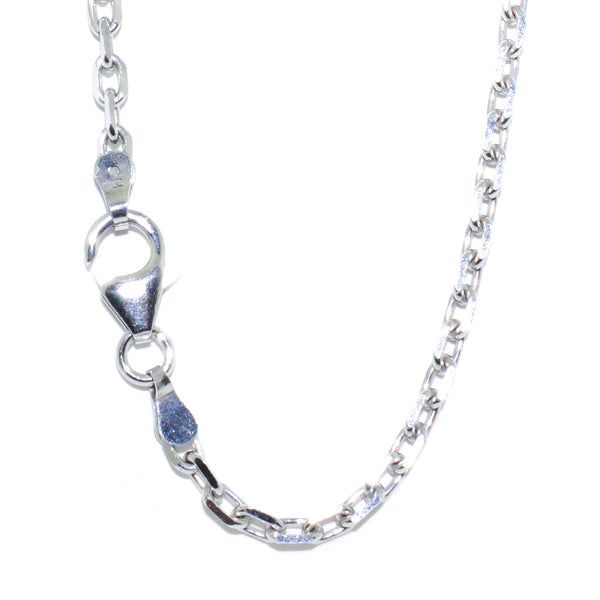 Graziella 10KT White Gold 24" 2.5mm Battuta Chain