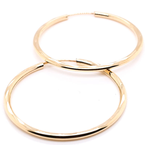 graziella 10KT White Gold 24mm Hoop Earrings