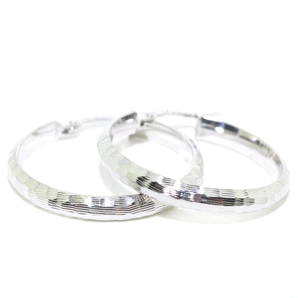 graziella 10KT White Gold 24MM Hoop Earrings