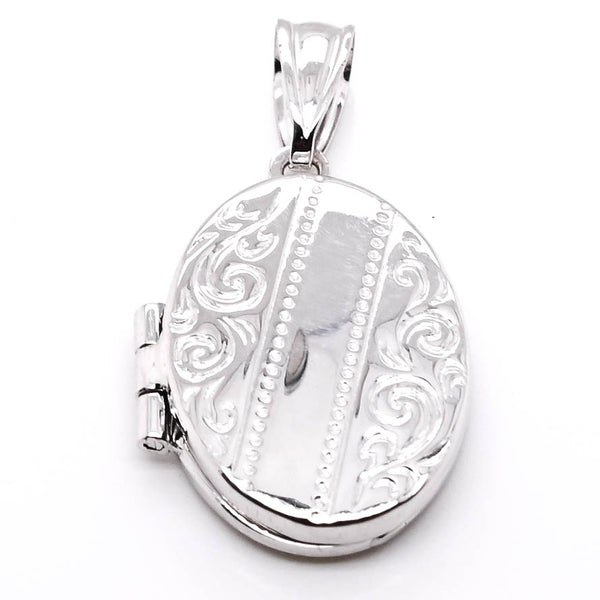 graziella 10KT White Gold 25x13mm Locket Pendant