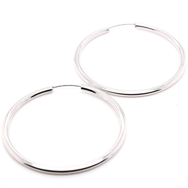graziella 10KT White Gold 28mm Hoop Earrings